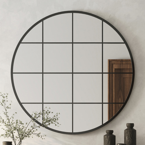 Maddison Lane Marika Round Iron Wall Mirror | Temple & Webster